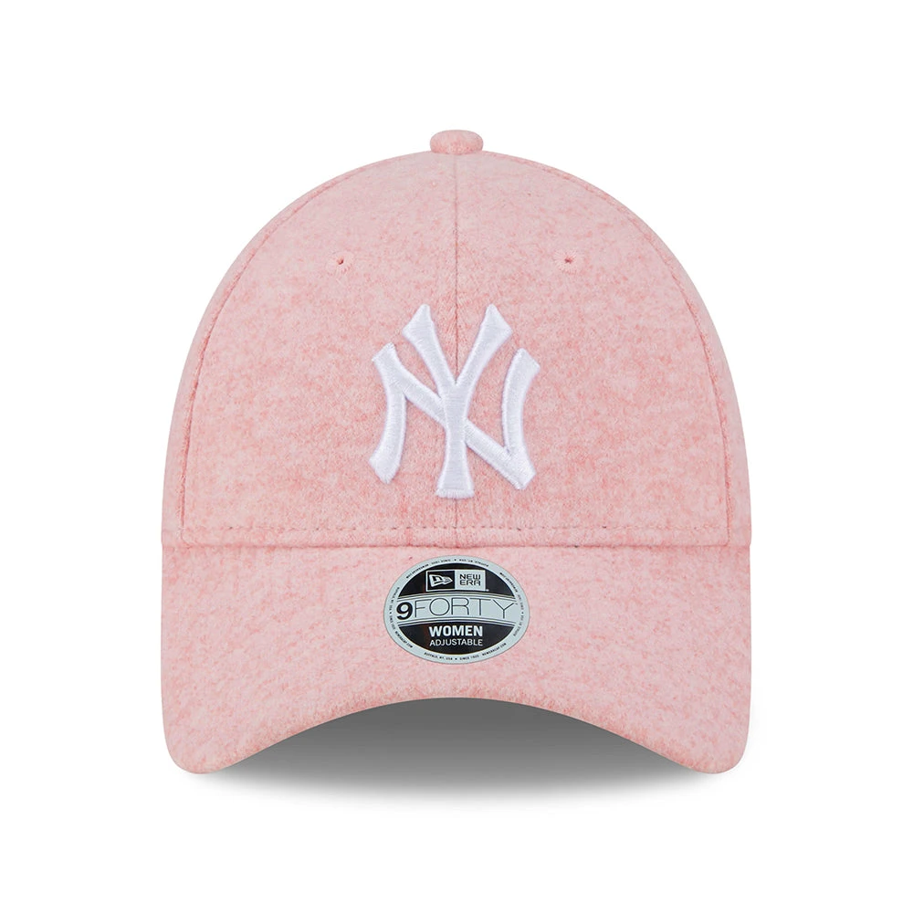 New Era Womens 9FORTY New York Yankees Baseball Cap - MLB Wool - Pink-White - Image 2