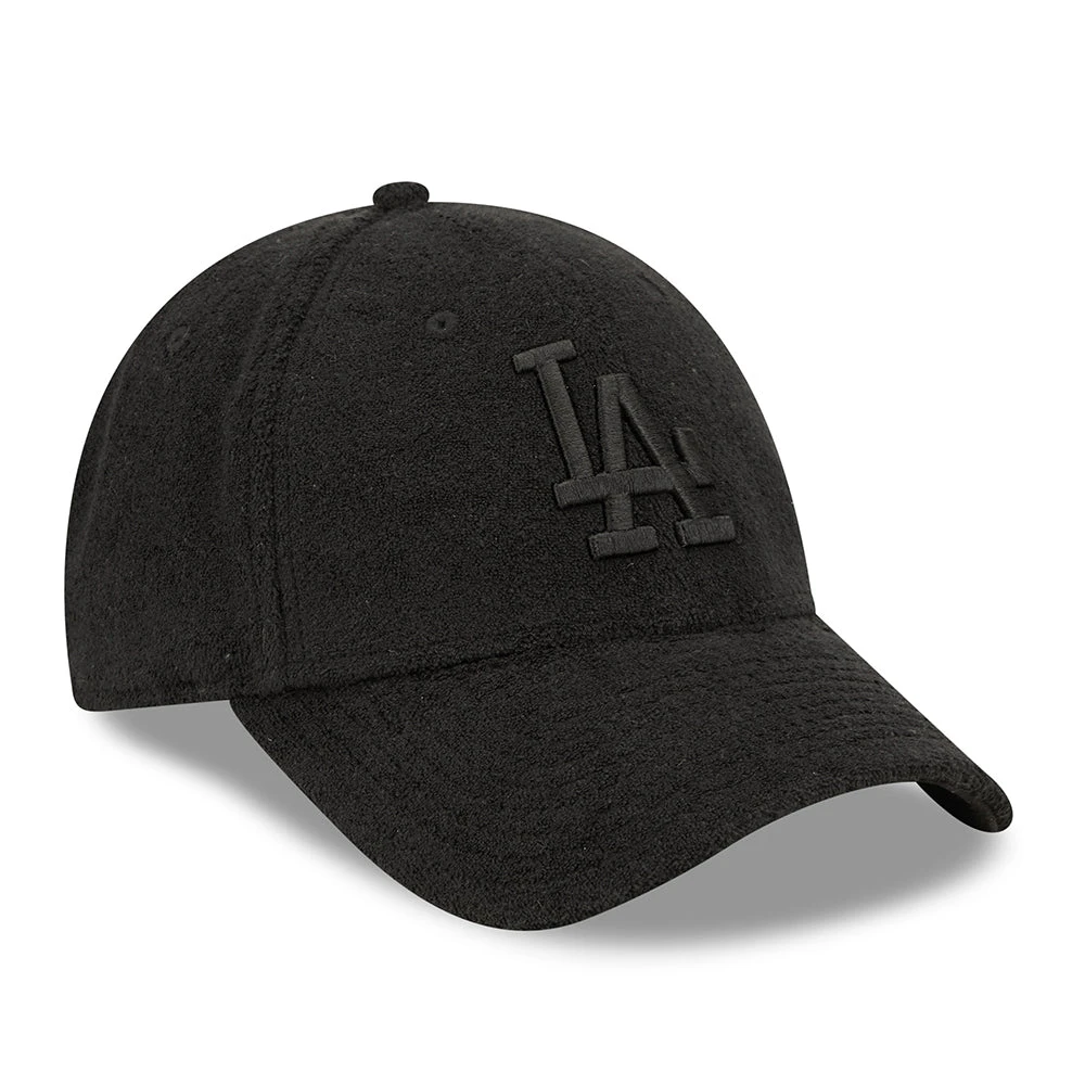 New Era 9FORTY L.A. Dodgers Baseball Cap - MLB Towelling - Black - Image 3