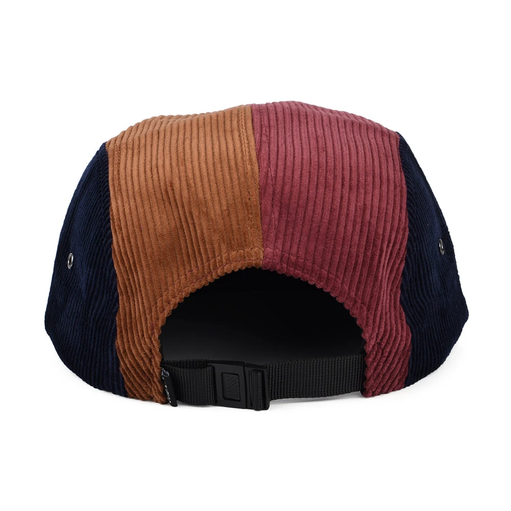 The Quiet Life Hats Chunky Cord Contrast 5 Panel Cap - Navy-Brown - Image 3