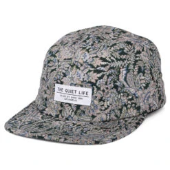 The Quiet Life Hats Paisley 5 Panel Cap - Dark Green-Multi