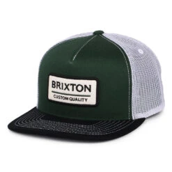 Brixton Hats Palmer Proper MP Trucker Cap - Green-Washed Black-White