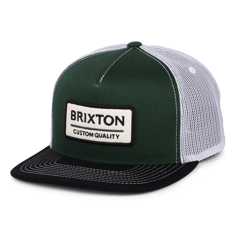 Brixton Hats Palmer Proper MP Trucker Cap - Green-Washed Black-White