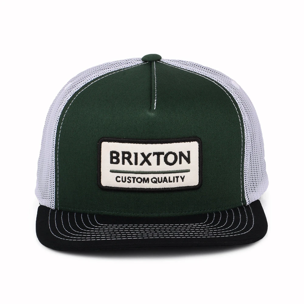 Brixton Hats Palmer Proper MP Trucker Cap - Green-Washed Black-White - Image 2