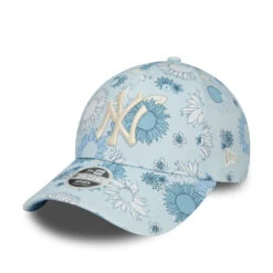 New Era Womens 9FORTY New York Yankees Baseball Cap - MLB Floral AOP - Light Blue