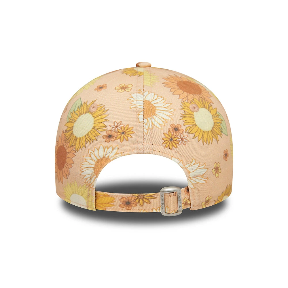 New Era Womens 9FORTY New York Yankees Baseball Cap - MLB Floral AOP - Peach - Image 4