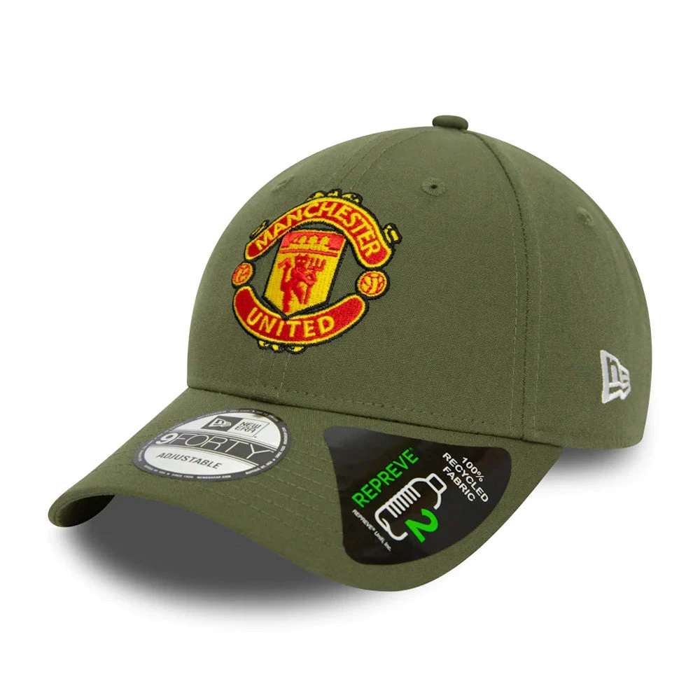 New Era 9FORTY Manchester United FC Baseball Cap - Repreve Seasonal Pop - Olive
