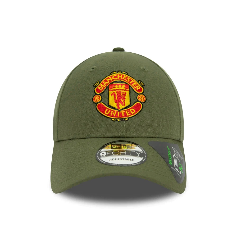 New Era 9FORTY Manchester United FC Baseball Cap - Repreve Seasonal Pop - Olive - Image 2