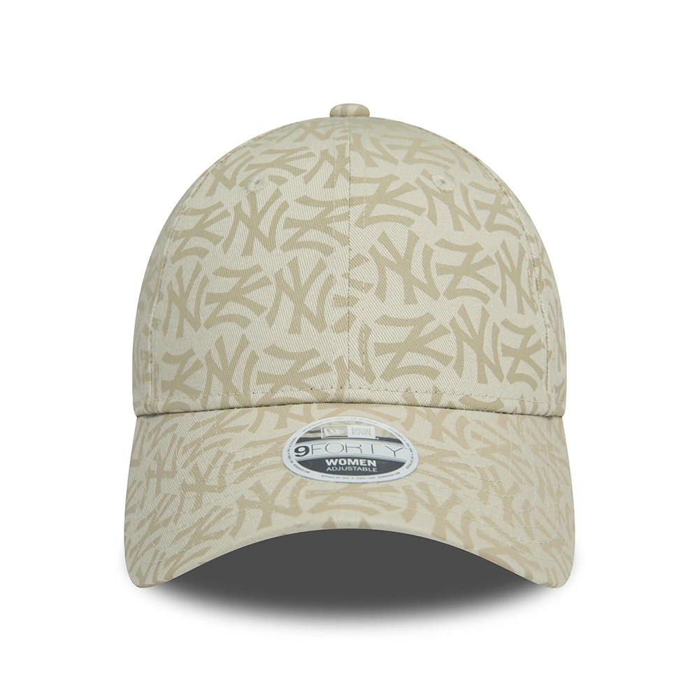 New Era Womens 9FORTY New York Yankees Baseball Cap - MLB Mono - Stone - Image 2