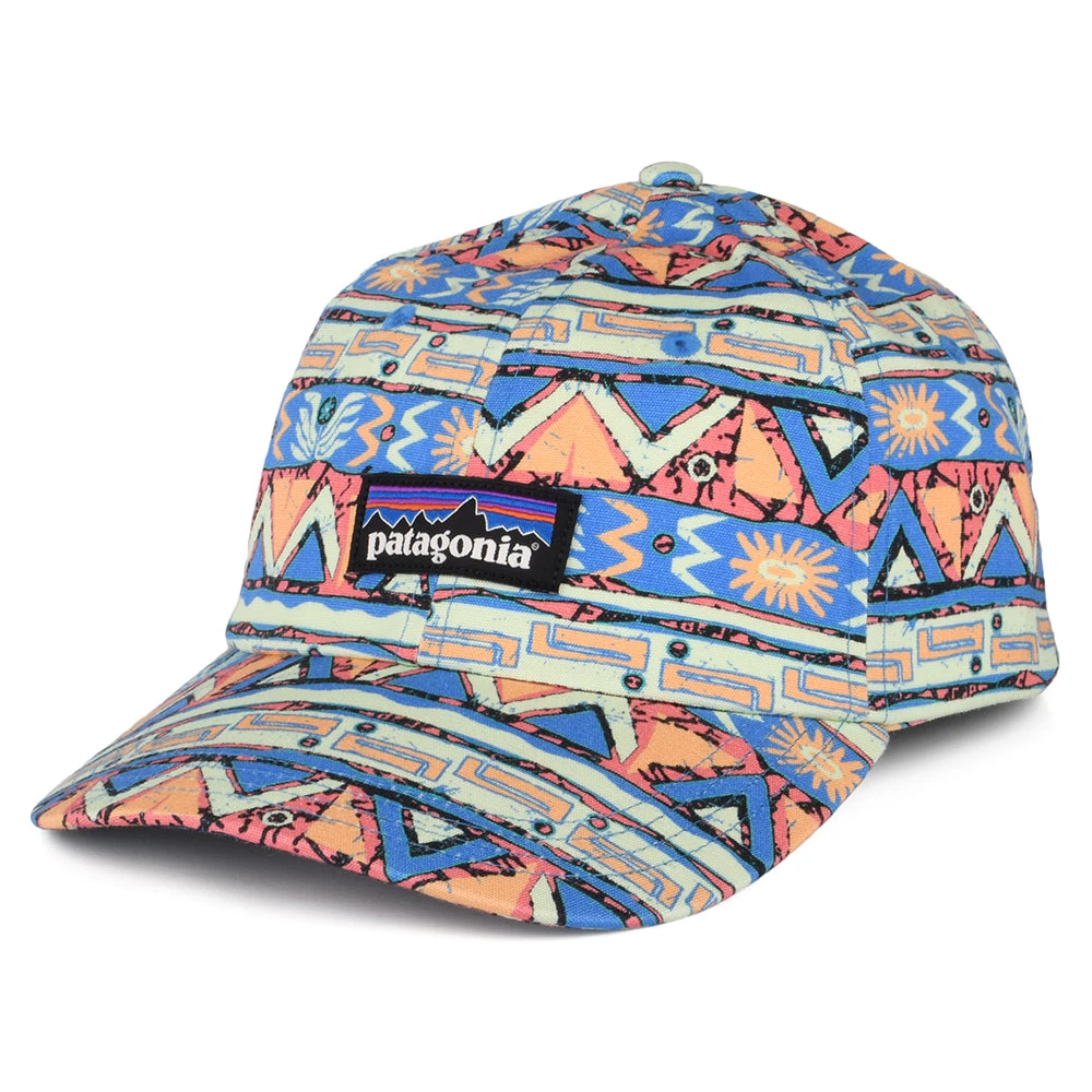 Patagonia Hats High Hopes Geo Small P-6 Label Trad Organic Cotton Baseball Cap - Green-Blue-Multi