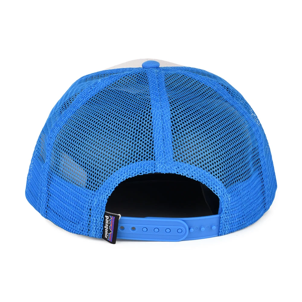 Patagonia Hats P-6 Logo Organic Cotton Trucker Cap - Off White-Blue - Image 3