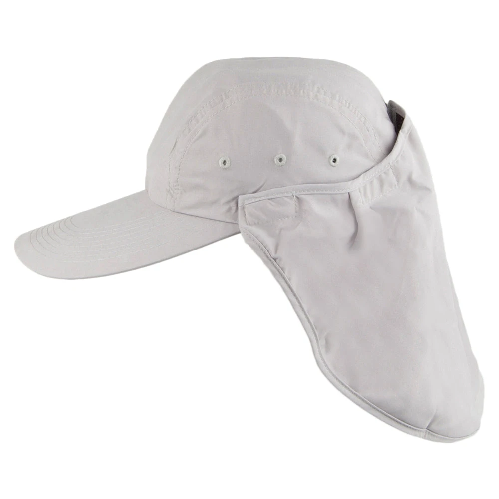 Dorfman Pacific Hats Removable Sun Shield Flap Cap - Grey
