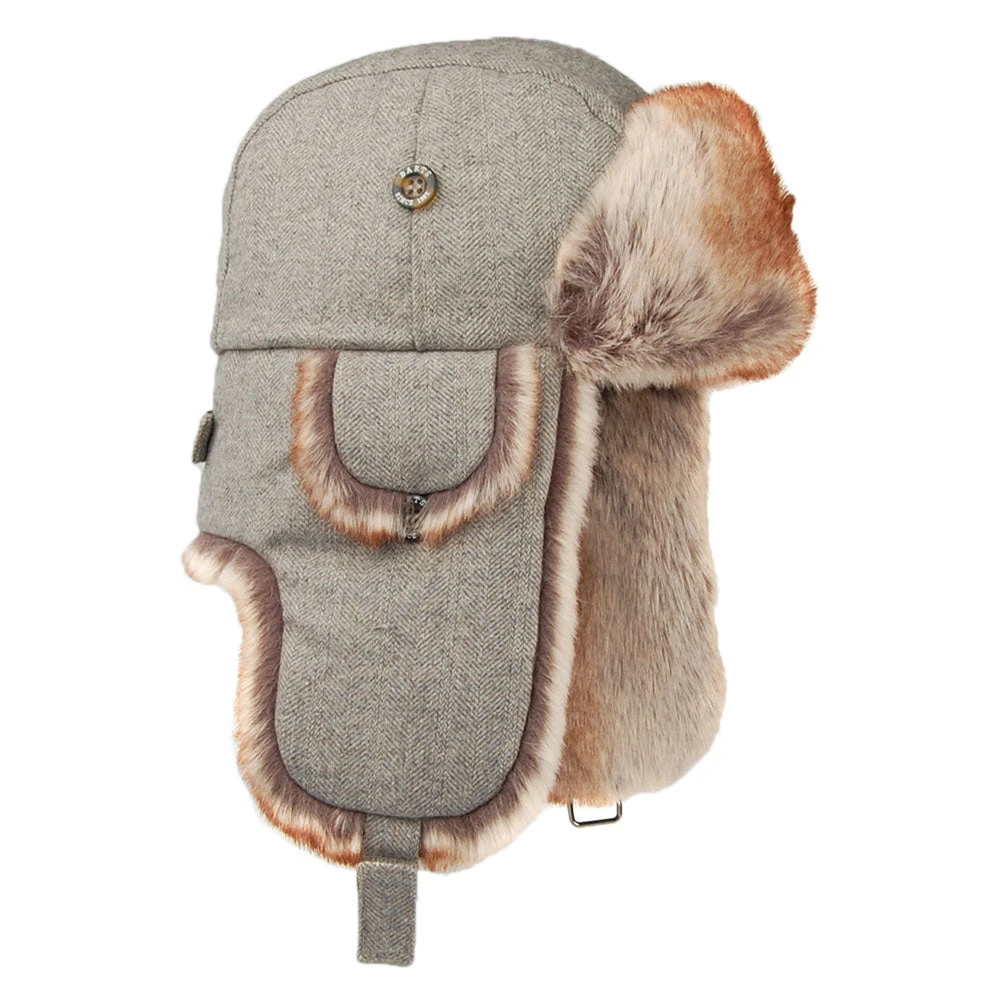 Barts Hats Kamikaze Herringbone Trapper Hat - Grey - Image 2