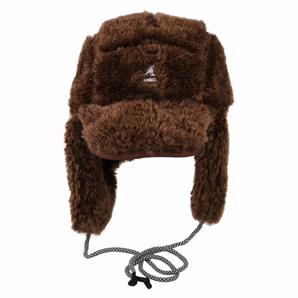 Kangol Faux Shearling Utility Flap Cap - Brown - Image 2