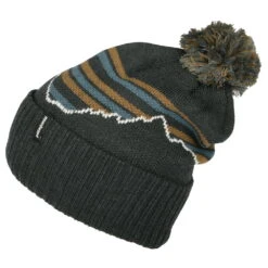 Patagonia Hats Fitz Roy Stripe Powder Town Bobble Hat - Smoke Blue