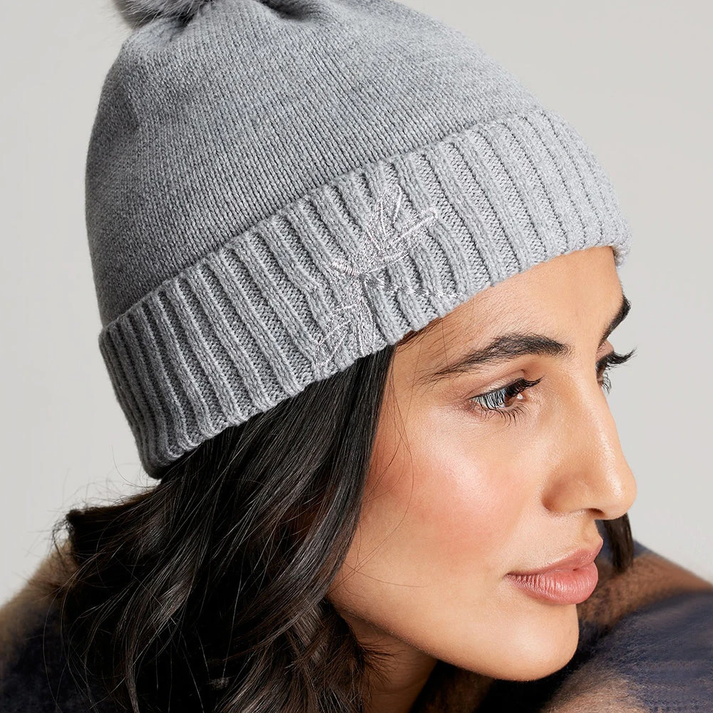 Joules Hats Stafford Dragonfly Bobble Hat - Grey - Image 4