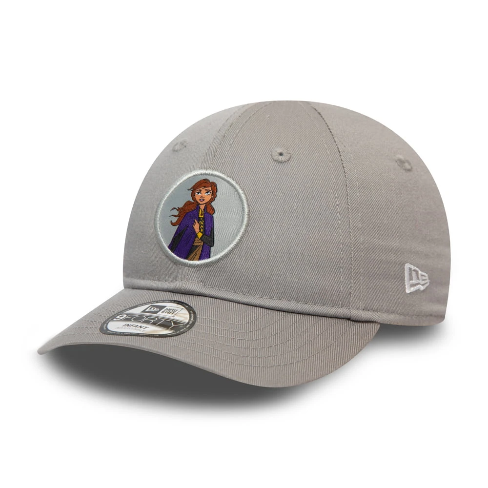 New Era Baby 9FORTY Anna Baseball Cap - Disney Frozen Character Logo - Grey