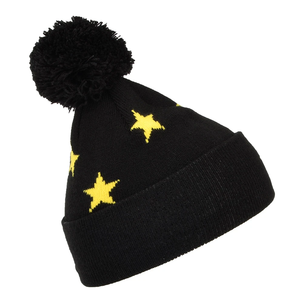 New Era Kids Batman Star Bobble Hat - Black-Yellow - Image 2