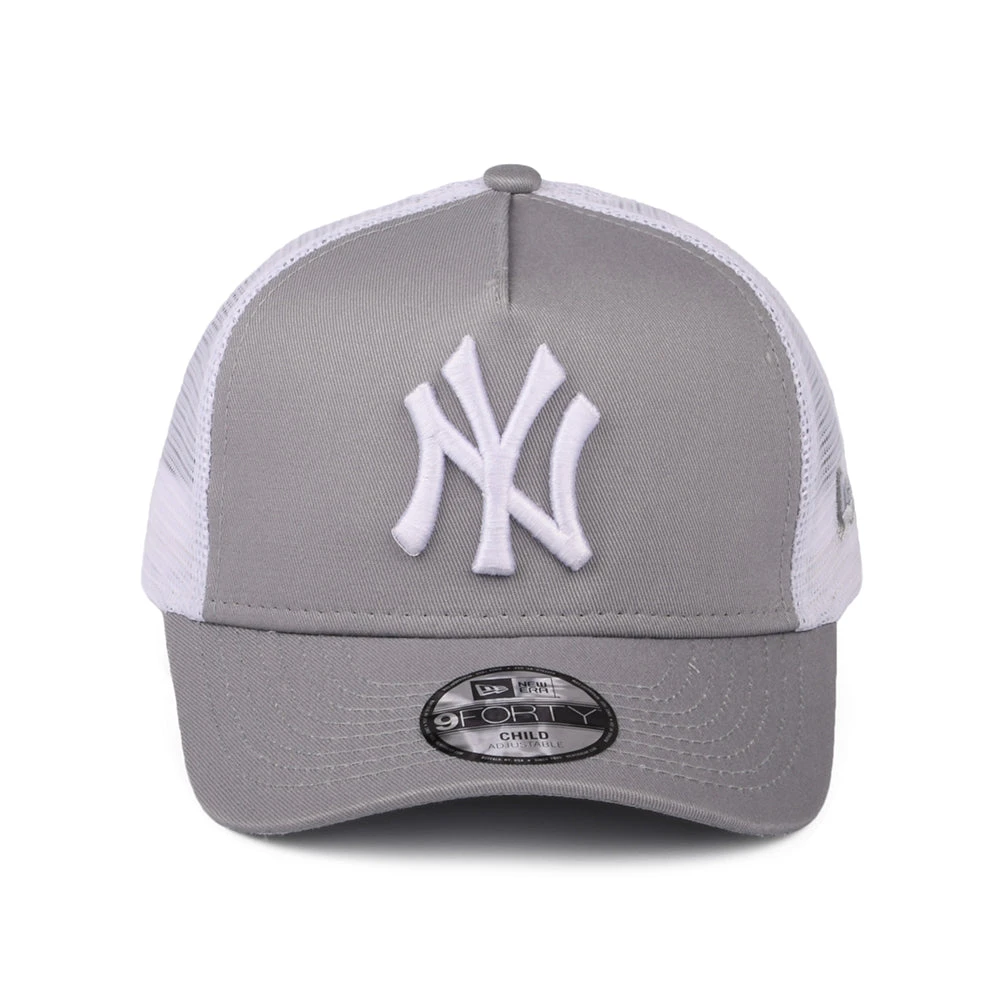 New Era Kids 9FORTY New York Yankees A-Frame Trucker Cap - MLB Essential - Graphite-White - Image 2