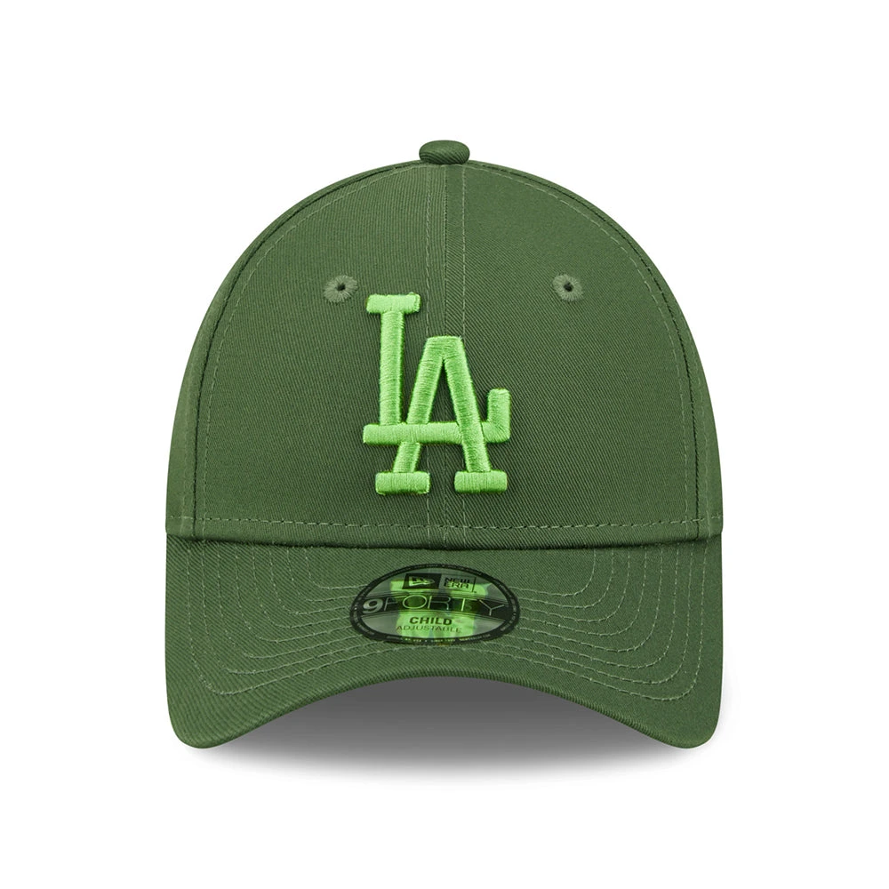 New Era Kids 9FORTY L.A. Dodgers Baseball Cap - MLB League Essential - Olive - Image 2