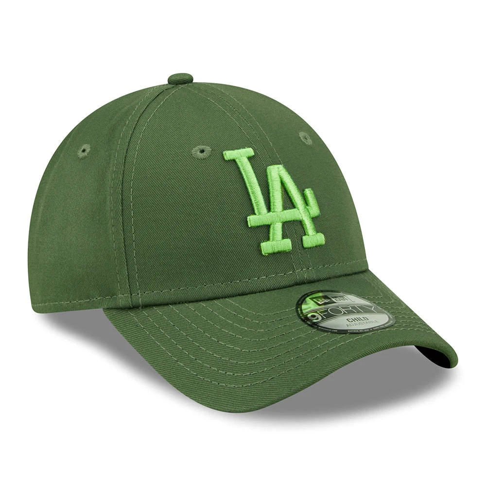 New Era Kids 9FORTY L.A. Dodgers Baseball Cap - MLB League Essential - Olive - Image 3
