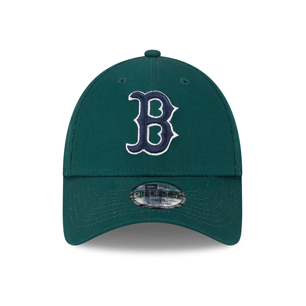 New Era Kids 9FORTY Boston Red Sox Baseball Cap - MLB League Essential - Dark Green-Navy - Image 2