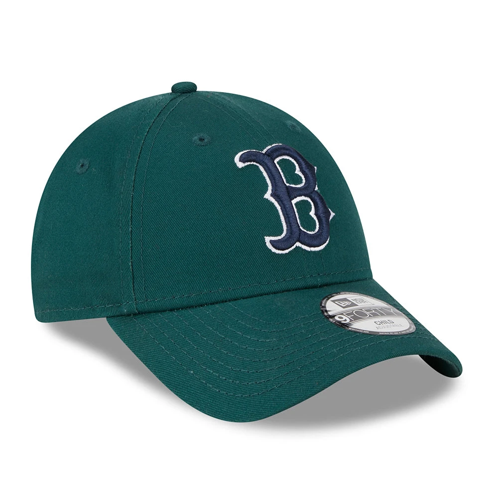 New Era Kids 9FORTY Boston Red Sox Baseball Cap - MLB League Essential - Dark Green-Navy - Image 3