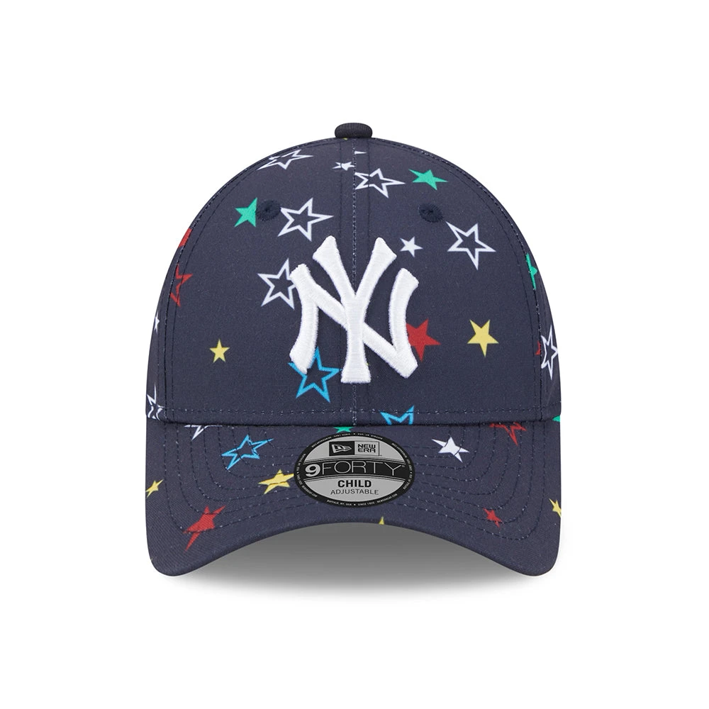 New Era Kids 9FORTY New York Yankees Baseball Cap - MLB Star AOP - Navy-White - Image 2