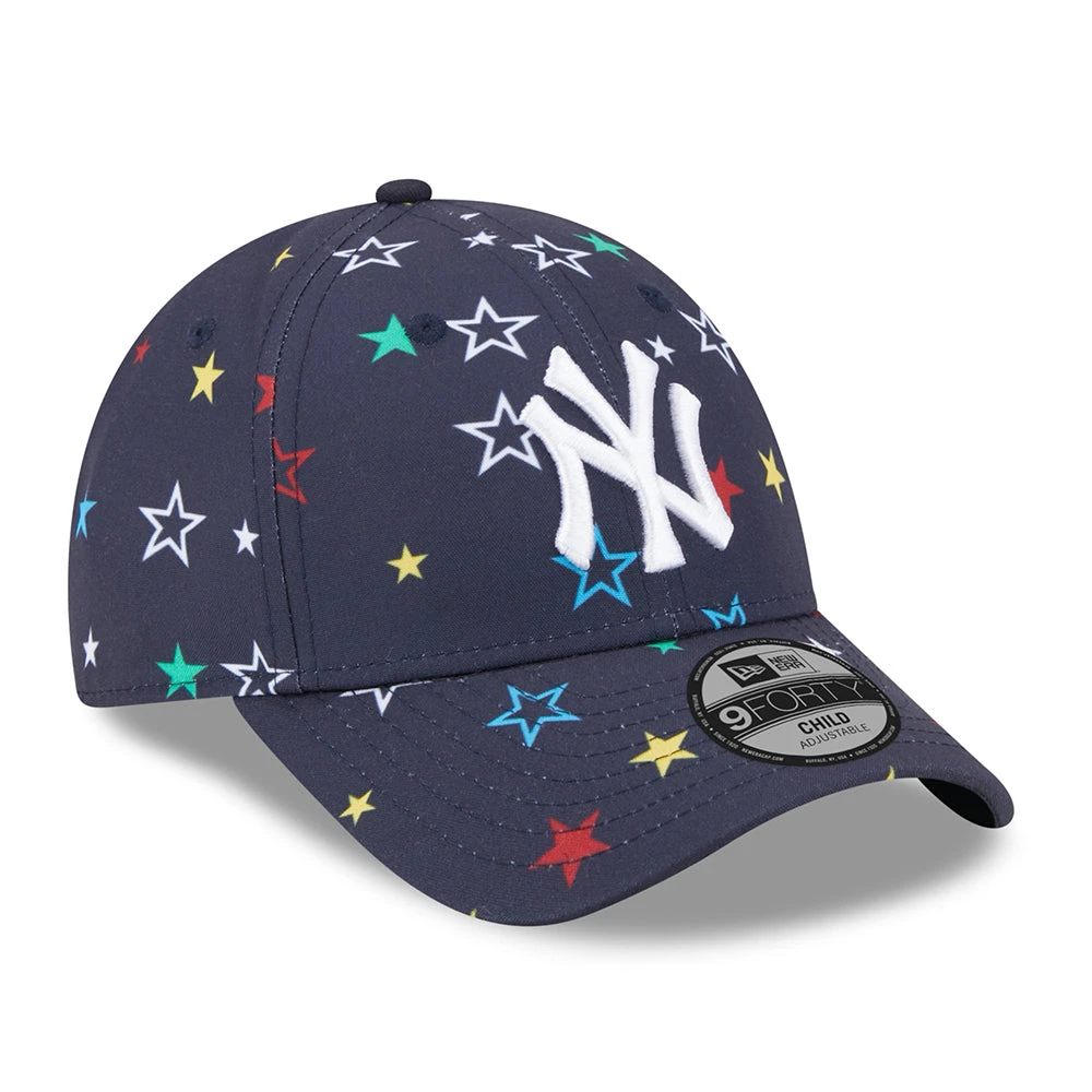 New Era Kids 9FORTY New York Yankees Baseball Cap - MLB Star AOP - Navy-White - Image 3
