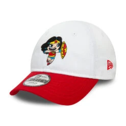 New Era Kids 9FORTY Wonder Woman Baseball Cap - DC Comics Hero - White-Scarlet