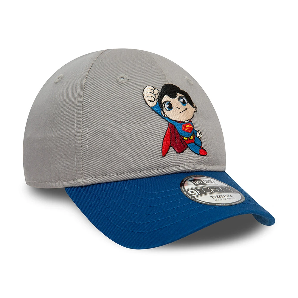 New Era Kids 9FORTY Superman Baseball Cap - DC Comics Hero - Grey-Blue - Image 3