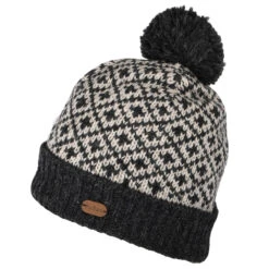 Kusan Fleur De Lis Bobble Hat - Charcoal