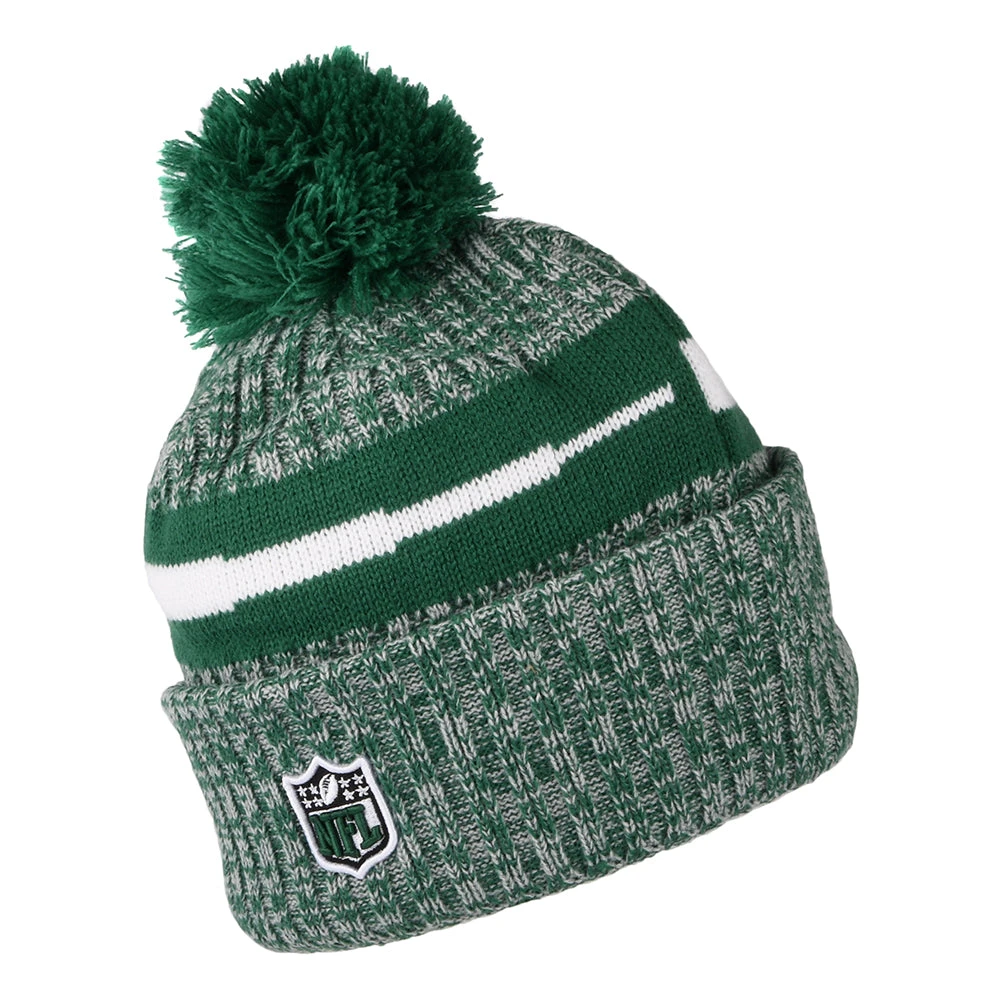 New Era New York Jets Bobble Hat - NFL Sideline Sport Knit - Green-White - Image 2