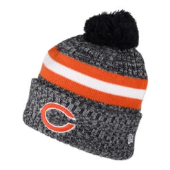 New Era Chicago Bears Bobble Hat - NFL Sideline Sport Knit - Navy-Orange