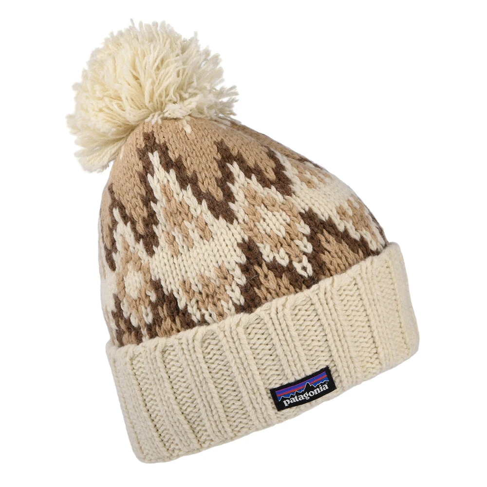 Patagonia Hats Snowbelle Morning Flight Recycled Wool Bobble Hat - Natural-Multi - Image 2